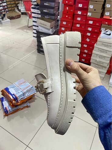 37 Beden Tokalı kalın tabanlı Loafer Babet