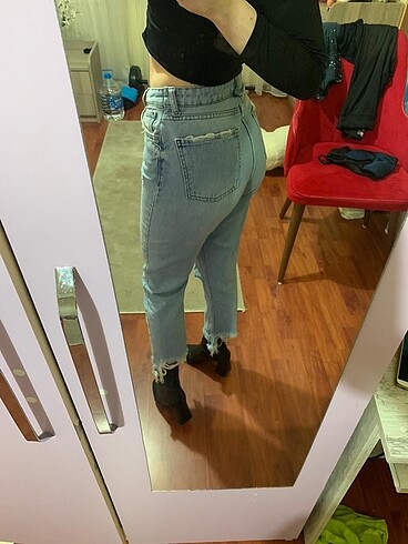 xs Beden mavi Renk Mom jean