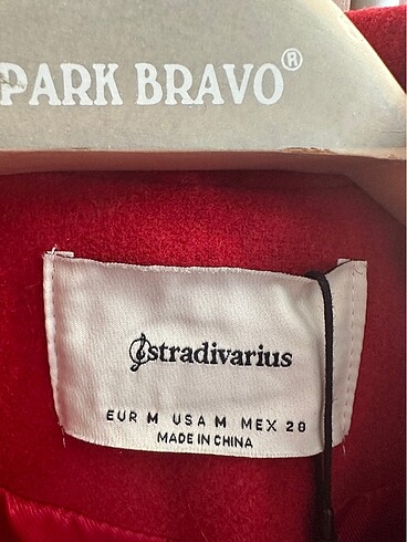 m Beden kırmızı Renk Stradivarius kaşe kaban