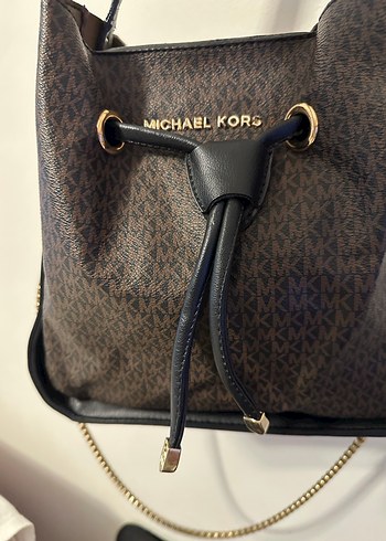 Michael Kors Zincir Detaylı Kahverengi Deri Çanta - Görsel 3