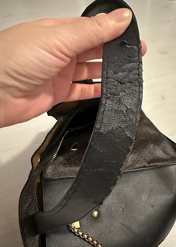 Michael Kors Zincir Detaylı Kahverengi Deri Çanta - Görsel 7