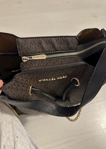 Michael Kors Zincir Detaylı Kahverengi Deri Çanta - Görsel 11