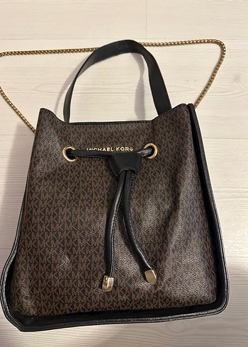 Michael Kors Zincir Detaylı Kahverengi Deri Çanta - Görsel 6