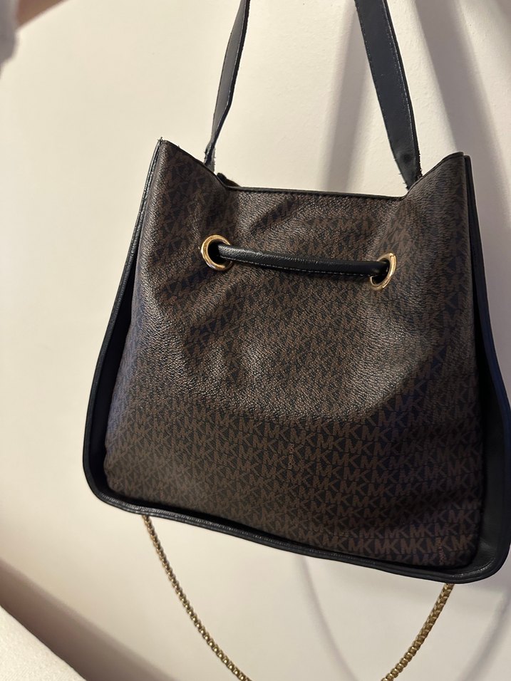 Michael Kors Zincir Detaylı Kahverengi Deri Çanta - Görsel 2