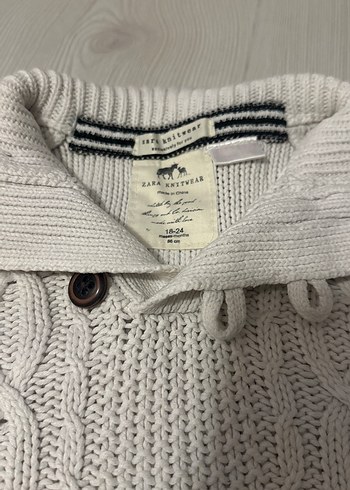 Zara Orijinal Örgü Beyaz Erkek Çocuk Kazak 18-24 ay - Görsel 4