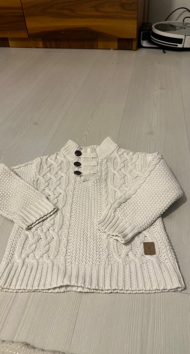 Zara Orijinal Örgü Beyaz Erkek Çocuk Kazak 18-24 ay - Görsel 2