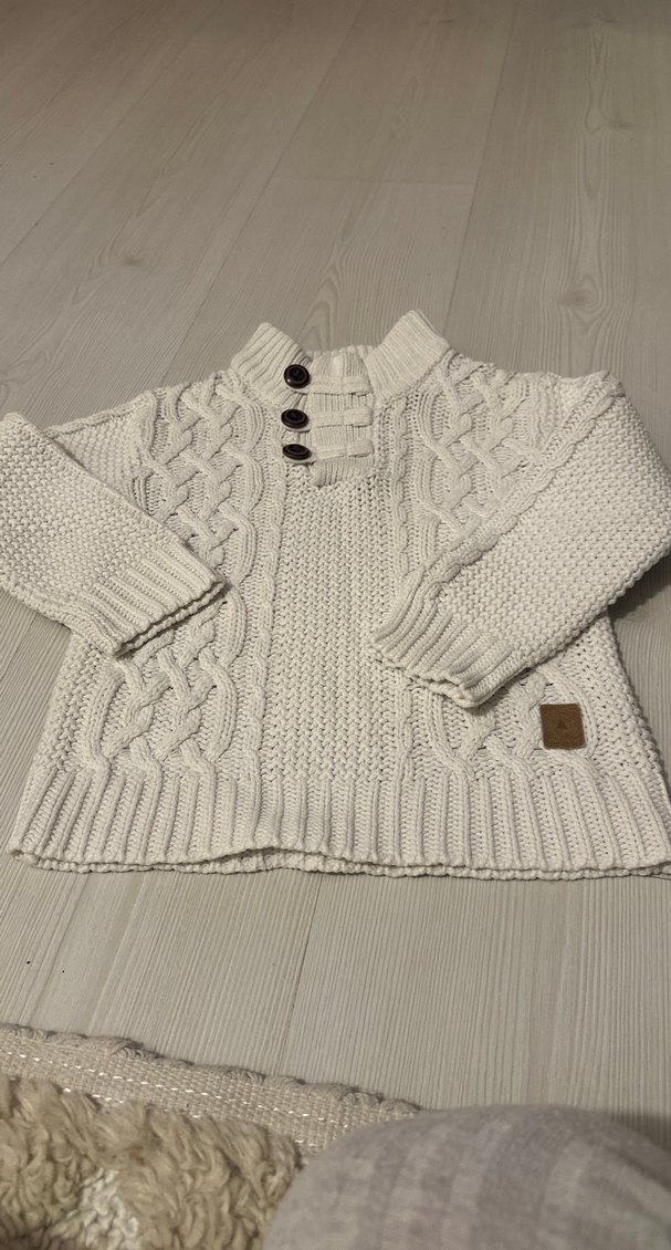 Zara Orijinal Örgü Beyaz Erkek Çocuk Kazak 18-24 ay - Görsel 3