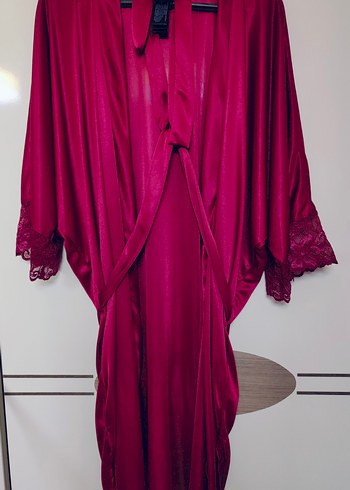 Bordo Uzun Kadın Sabahlık - Görsel 10