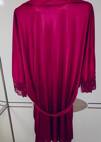 Bordo Uzun Kadın Sabahlık - Görsel 6