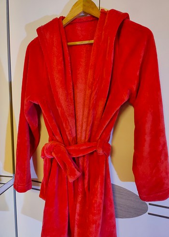 Kırmızı Uzun Kollu Yumuşacık Sabahlık - Görsel 6