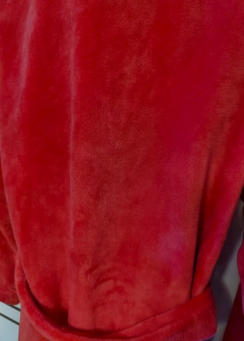 Kırmızı Uzun Kollu Yumuşacık Sabahlık - Görsel 5