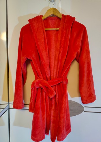 Kırmızı Uzun Kollu Yumuşacık Sabahlık - Görsel 3