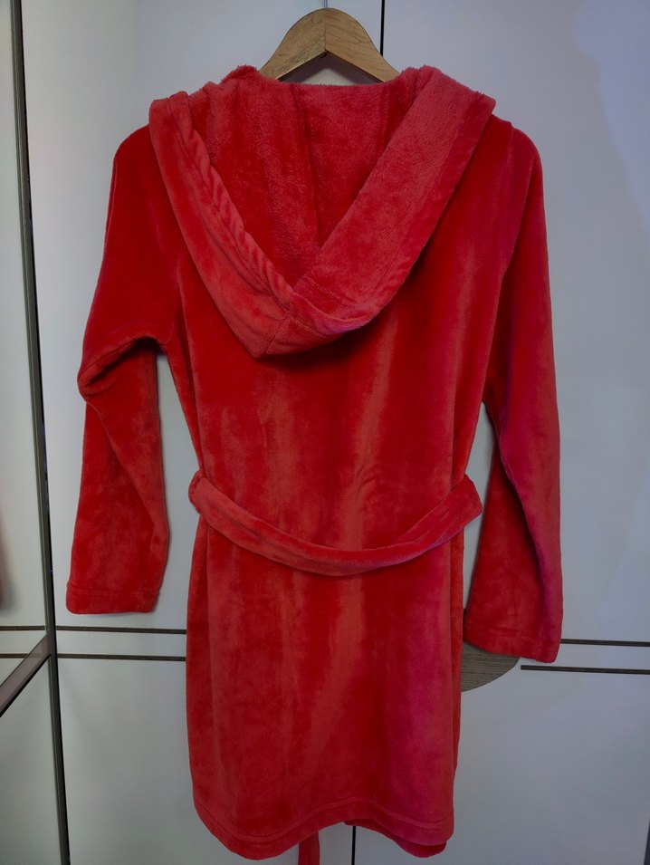 Kırmızı Uzun Kollu Yumuşacık Sabahlık - Görsel 4