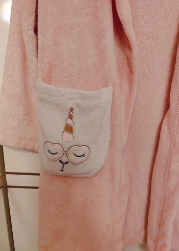 Pembe Kapüşonlu Sabahlık - Görsel 7