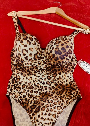 Leopar Desenli Mini Kadın Mayo - Görsel 3