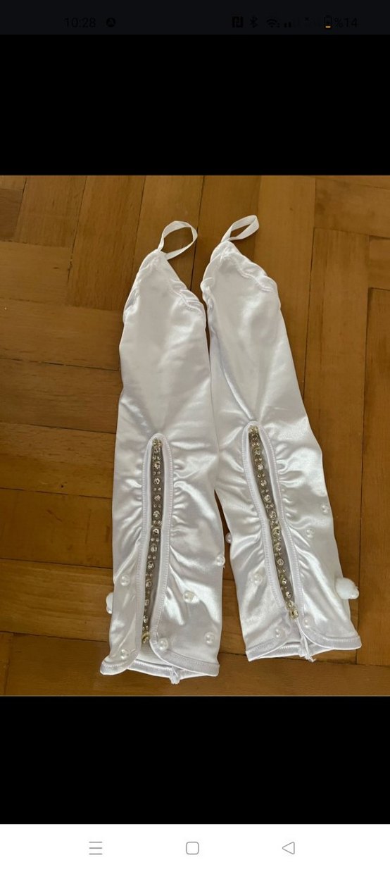 Beyaz Payetli Kadın Eldiveni - Görsel 3