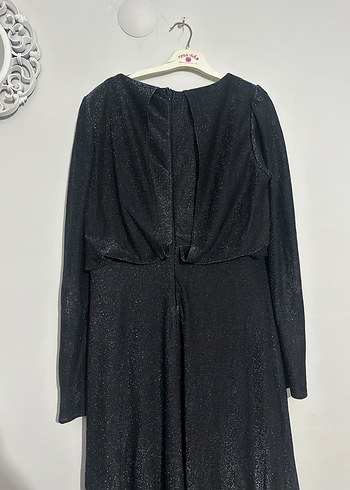 Siyah simli Vintage Uzun Abiye Elbise - Görsel 6