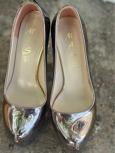 Gümüş renk çift platform topuklu ayakkabı - Görsel 5