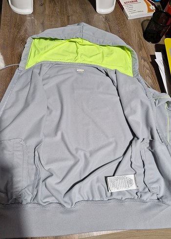 xs Beden Kadın Gri Kapüşonlu Fermuarlı Sweatshirt