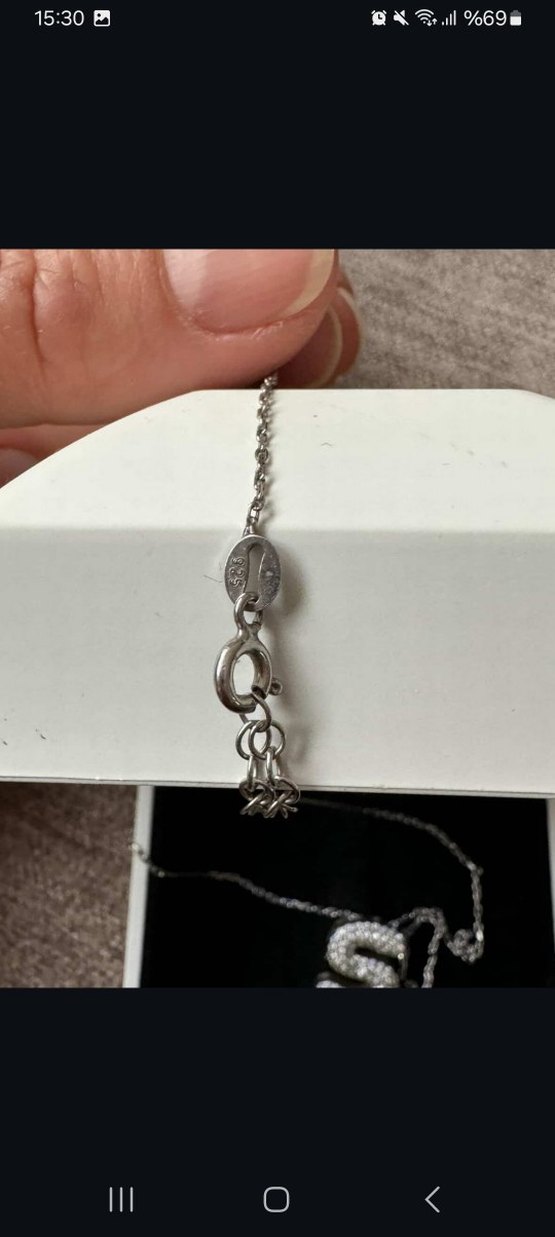 925 ayar gümüş S Harfi Kolye - Görsel 3