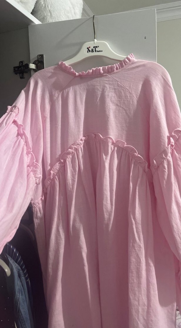 Pembe Nakışlı Uzun Kollu Bluzu - Görsel 3