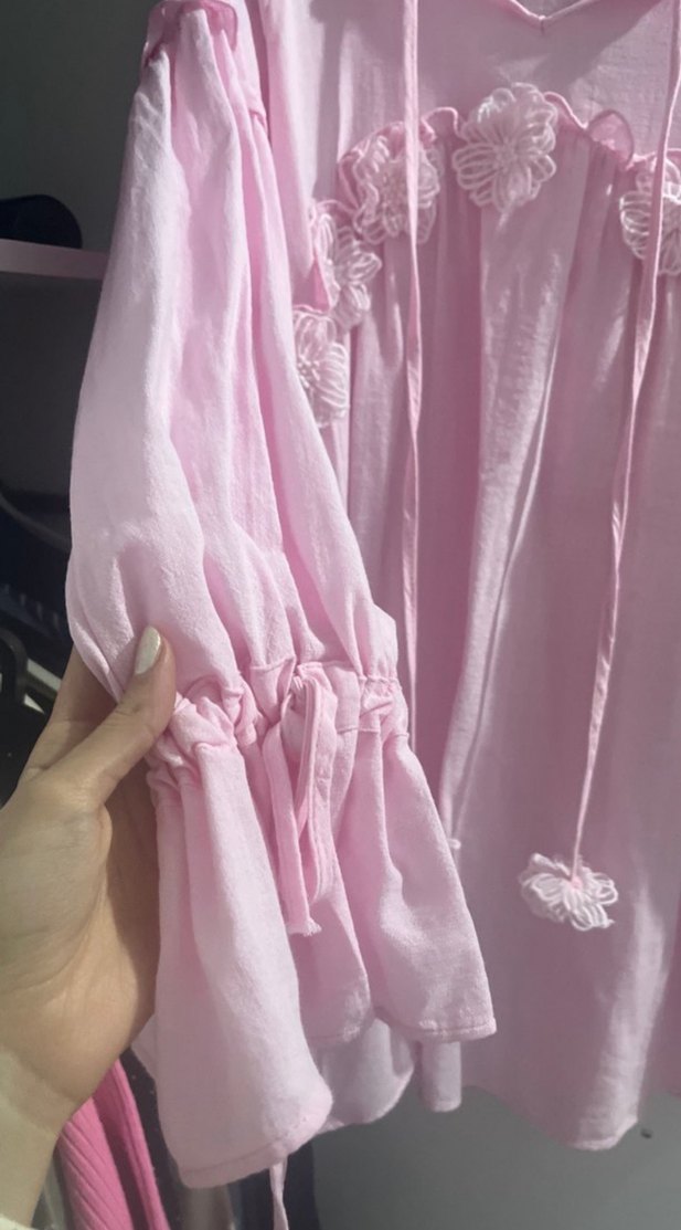 Pembe Nakışlı Uzun Kollu Bluzu - Görsel 2