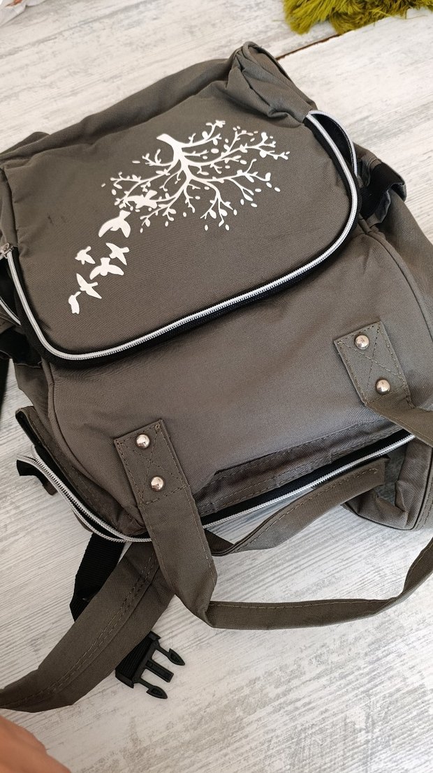 Gri Baskılı Bebek Çantası - Görsel 3