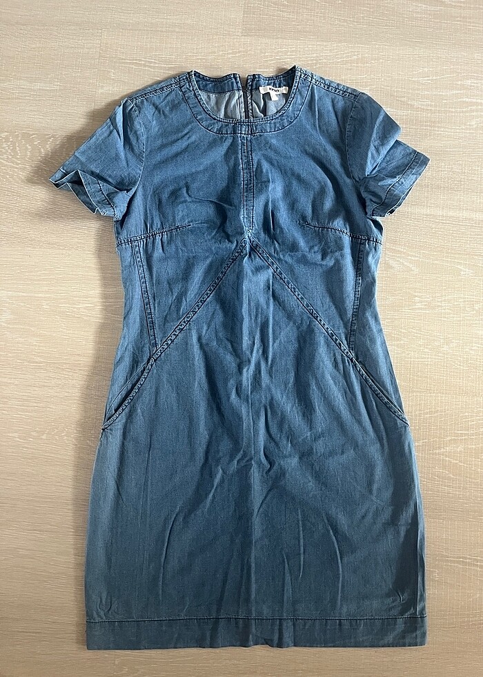 Yumuşak kumaşlı  kot elbise - Görsel 2