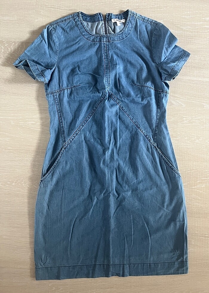 Yumuşak kumaşlı  kot elbise - Görsel 3