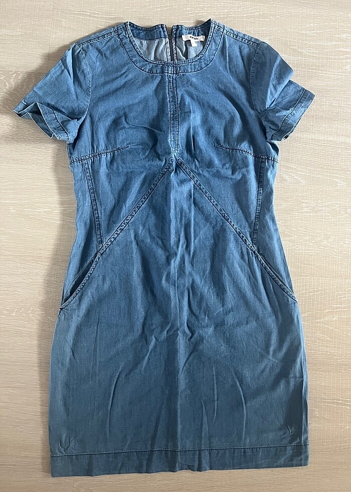 Yumuşak kumaşlı  kot elbise - Görsel 4