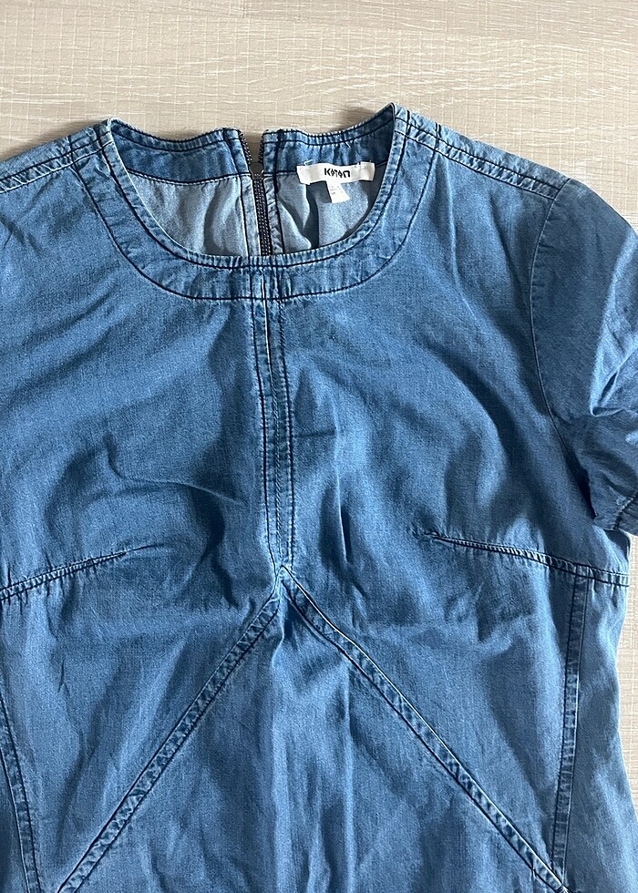 Yumuşak kumaşlı  kot elbise - Görsel 5