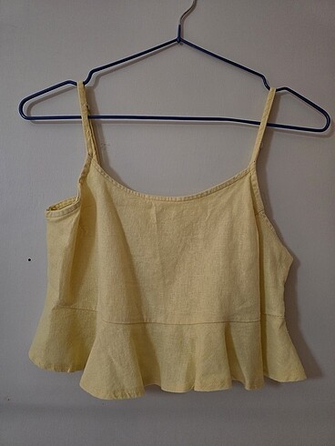 Koton ip askılı crop bluz
