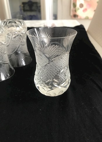 Kristal Kesim İşlemeli şey Bardak Seti - Görsel 2