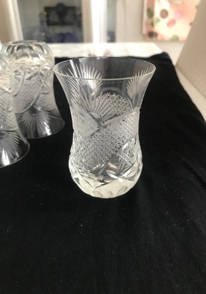 Kristal Kesim İşlemeli şey Bardak Seti - Görsel 2