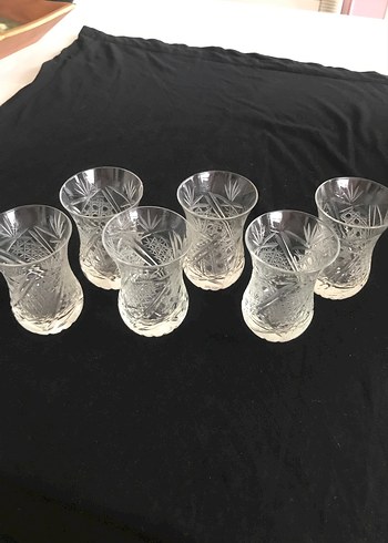 6 Parça Desenli Kristal Çay Bardak Seti - Görsel 2