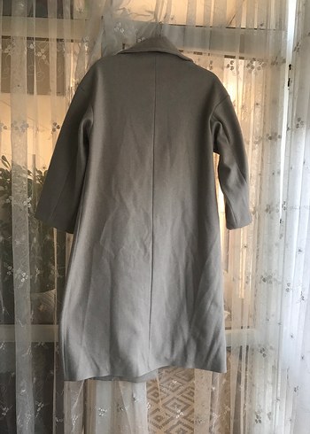 Bej Renkli Düğmeli Kaşe Kaban - Görsel 2