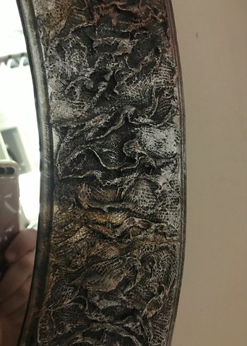 Koyu Kahverengi Oval Dekoratif Ayna - Görsel 3