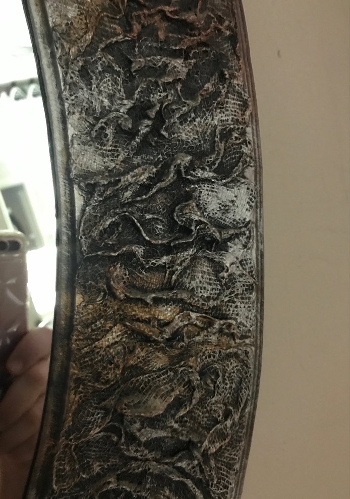 Koyu Kahverengi Oval Dekoratif Ayna - Görsel 3