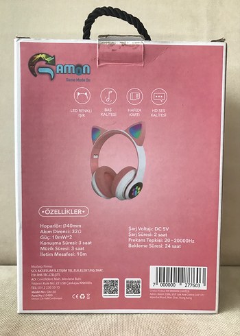 Pembe Pastel Bluetooth Kulaklık - Görsel 4