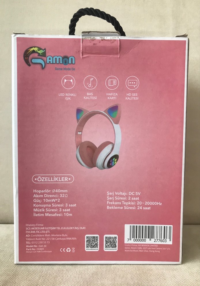 Pembe Pastel Bluetooth Kulaklık - Görsel 4