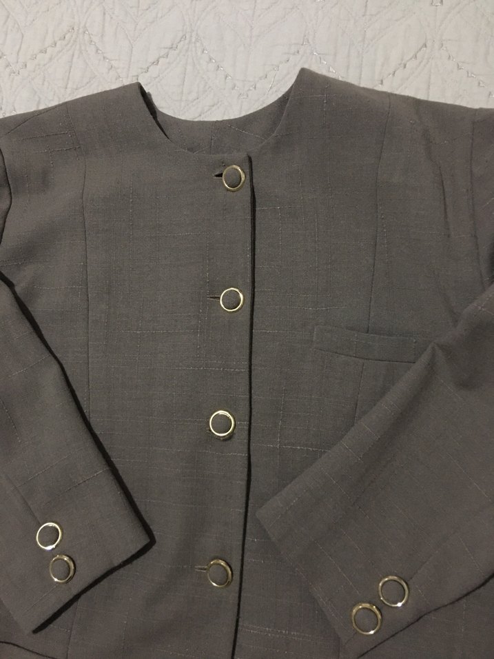 Düğmeli Vizon renk Kadın Ceket - Görsel 4