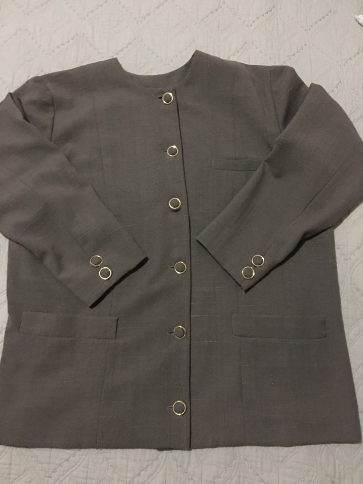 Düğmeli Vizon renk Kadın Ceket - Görsel 3