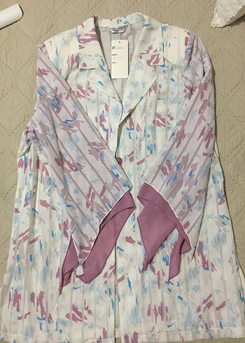 Mor Pastel Batik Desenli Uzun Kollu Kadın Ceket - Görsel 4