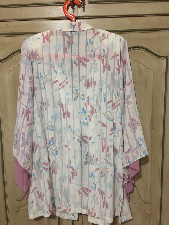 Mor Pastel Batik Desenli Uzun Kollu Kadın Ceket - Görsel 3