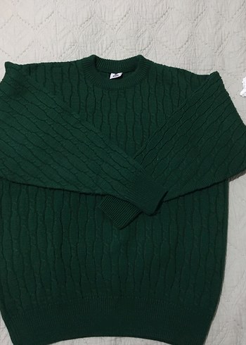 Yeşil Örgü Kadın Yün Kazak - Görsel 3