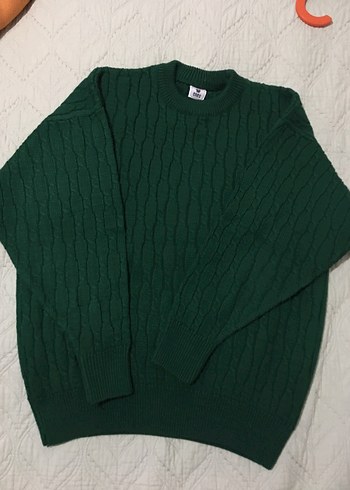 Yeşil Örgü Kadın Yün Kazak - Görsel 4