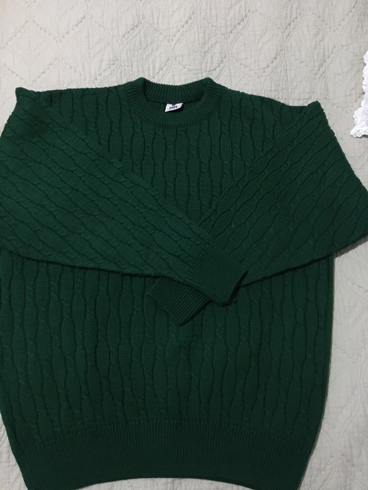 Yeşil Örgü Kadın Yün Kazak - Görsel 3