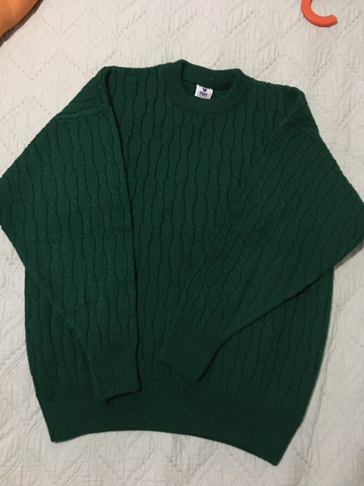 Yeşil Örgü Kadın Yün Kazak - Görsel 4