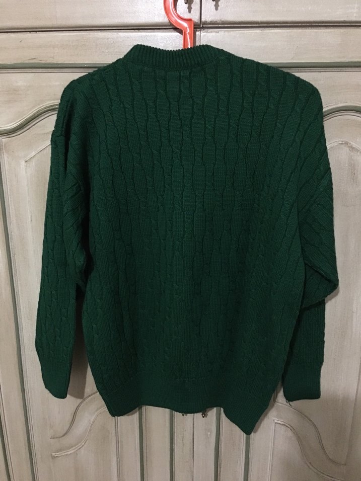 Yeşil Örgü Kadın Yün Kazak - Görsel 2