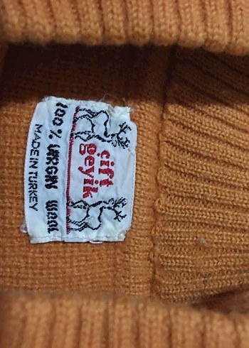 Bohem Nakışlı turuncu Kadın Triko Kazak - Görsel 6